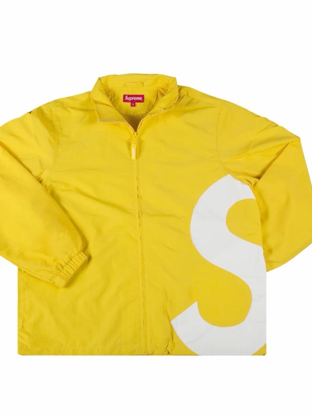 Supreme S Logo Track Jacket ‘Yellow’ White 'S' Graphic